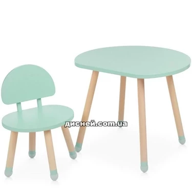 Детский столик M 4254 Mushroom mint, со стульчиком, мятный