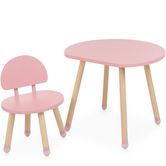 Детский столик M 4254 Mushroom pink, со стульчиком, розовый