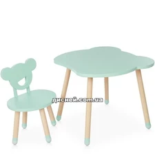 Детский столик M 4255 Bear mint со стульчиком, мятный