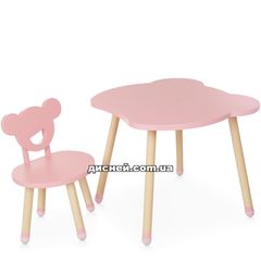 Детский столик M 4255 Bear pink со стульчиком, розовый
