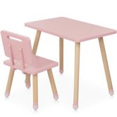 Детский столик M 4256 Square pink, со стульчиком, розовый