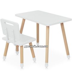 Купить Детский столик M 4256 Square white, со стульчиком, белый