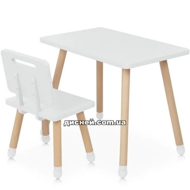 Детский столик M 4256 Square white, со стульчиком, белый