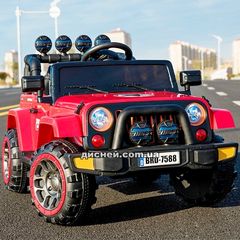 Детский электромобиль T-7842 EVA RED Jeep, мягкие колеса
