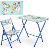 Детский столик A19-BLUE UNI, Единорог, со стульчиком