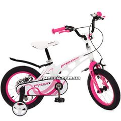 Детский велосипед PROF1 14д. LMG14204, Infinity, бело-розовый