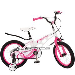 Детский велосипед PROF1 16д. LMG16204, Infinity, бело-розовый