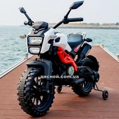 Купить Детский мотоцикл M 4267 EL-1-3, мягкие колеса, бело-красный