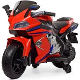 Детский мотоцикл M 4202 EL-3, кожаное сиденье, красный