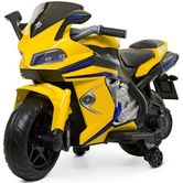 Детский мотоцикл M 4202 EL-6, кожаное сиденье, желтый
