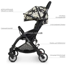 Коляска детская ME 1058 WISH Floral Black купить