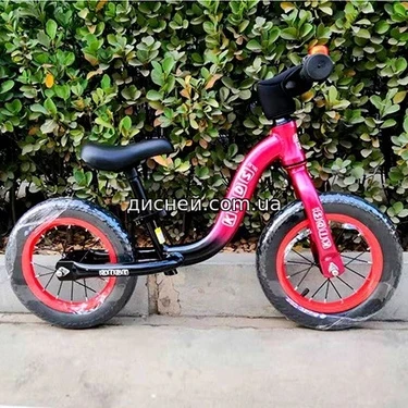 Детский беговел 12д. W1203 A-1 PROFI KIDS, надувные колеса, красно-черный