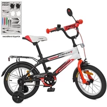 Велосипед детский PROF1 14д. SY1455 Inspirer, черно-бело-красный