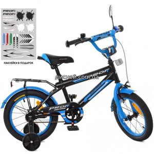 Купить Велосипед детский PROF1 14д. SY1453, Inspirer, черно-синий
