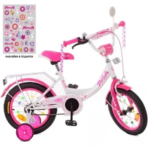 Велосипед детский PROF1 14д. XD1414, Princess, бело-малиновый