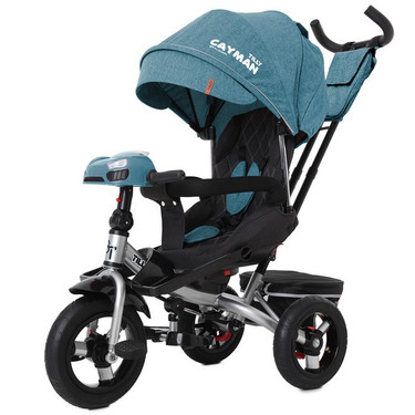 Велосипед трехколесный TILLY CAYMAN T-381/6 Бирюзовый лен, с пультом и усиленной рамой