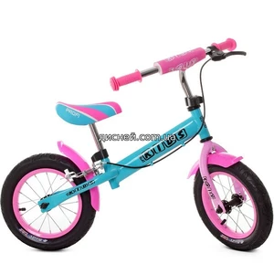 Беговел детский PROFI KIDS 12д. M 5454AB, надувные колеса, бирюзово-розовый