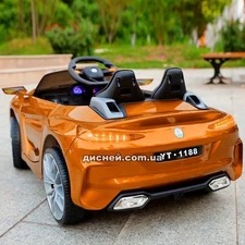 Детский электромобиль T-7651 EVA ORANGE, мягкие колеса, оранжевый фото 14