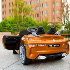 Детский электромобиль T-7651 EVA ORANGE, мягкие колеса, оранжевый фото 37