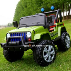 Детский электромобиль T-7843 EVA GREEN Jeep, зеленый