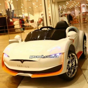 Купить Детский электромобиль T-7636 EVA WHITE Tesla, мягкие колеса