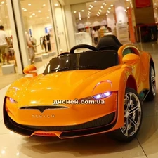 Детский электромобиль T-7636 EVA YELLOW Tesla, мягкие колеса купить