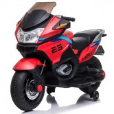 Детский мотоцикл M 4272 EL-3, кожаное сиденье, красный