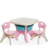 Детский столик ETZY-8, 2 стульчика, бежево-розовый - Дитячий столик ETZY-8