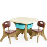 Детский столик ETZY-13, 2 стульчика, бежево-коричневый - Дитячий столик ETZY-13