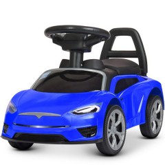 Купить Каталка-толокар M 4317 L-4 Tesla, кожаное сиденье, синяя