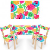 Детский столик 501-76, со стульчиками, фрукты