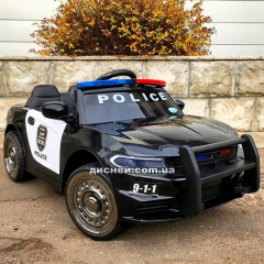 Детский электромобиль T-7654 EVA BLACK, Police, мягкие колеса