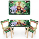 Детский столик 501-83(EN) со стульчиками, животные