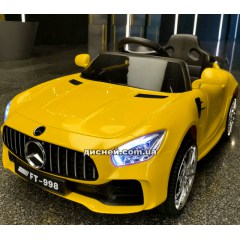 Детский электромобиль M 4062 EBLR-6 Mercedes, кожаное сиденье, желтый