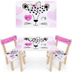 Купить Детский столик 501-88 со стульчиками, дикие животные