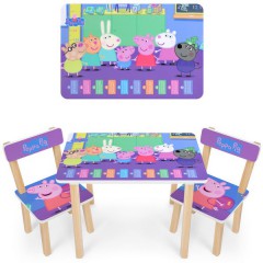 Купить Детский столик 501-80 со стульчиками, Свинка Пеппа