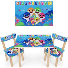 Купить Детский столик 501-107(EN) со стульчиками, акулы