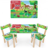 Детский столик 501-108(EN) со стульчиками, ферма