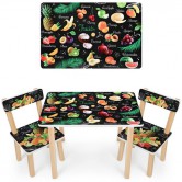 Детский столик 501-111(EN) со стульчиками, фрукты