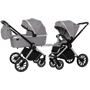 Коляска прогулочная Carrello Optima CRL-6503 (2in1) Mirror Grey, в льне