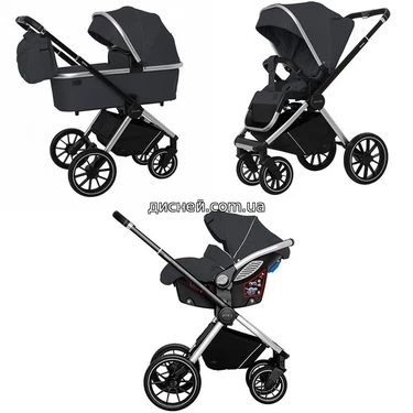 Коляска универсальная Carrello Optima CRL-6504 (3in1) Platinum Grey, в льне