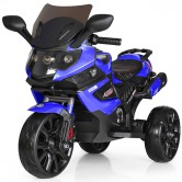 Детский мотоцикл M 3986 EL-4, кожаное сиденье, синий