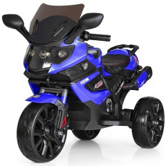 Купить Детский мотоцикл M 3986 EL-4, кожаное сиденье, синий