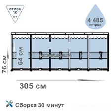 Каркасный бассейн Intex 28208, 305 х 76 см., с фильтр-насосом фото 71