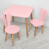Детский столик 04-025R+1, со стульчиками, розовый