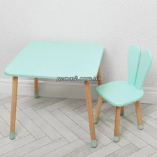 Детский столик 04-025B, со стульчиком, бирюзовый