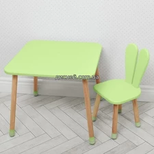Детский столик 04-025G, со стульчиком, зеленый