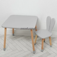 Детский столик 04-025GREY, со стульчиком, серый