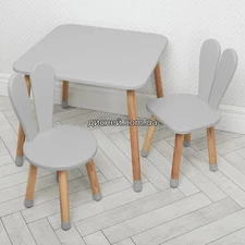 Детский столик 04-025GREY+1 со стульчиками, серый
