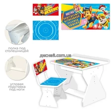 Детская парта PL-2021-12, со стульчиком, Paw Patrol , белая
